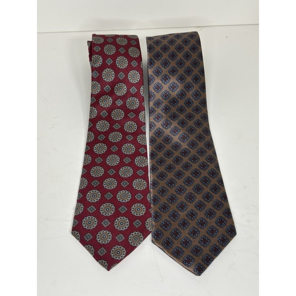Sulka, Men's Neckties, Lot Of 2, Multicolor/Pattern - Picture 1 of 6